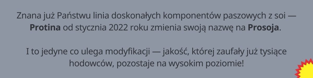 Protina od stycznia 2022 roku zmienia swoją nazwę na Prosoja