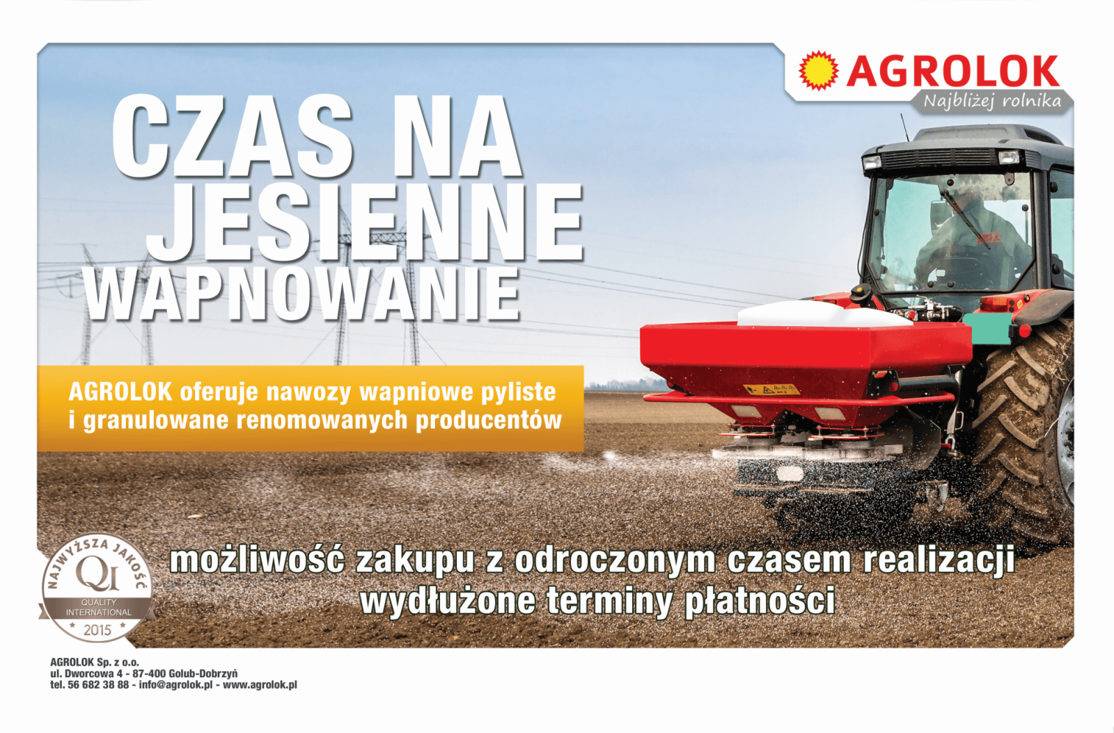 Czas na jesienne wapnowanie - Agrolok oferuje nawozy wapniowe pyliste i granulowane renomowanych producentów